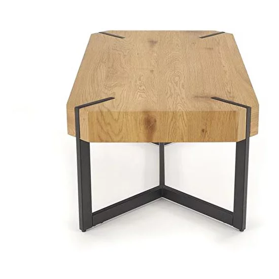 Măsuță cafea Lavida, blat dreptunghiular și cadru metalic, MDF laminat și oțel, 110x60x43 cm, stejar picture - 3