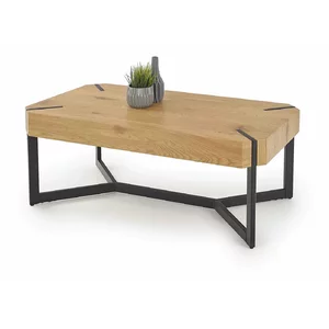 Măsuță cafea Lavida, blat dreptunghiular și cadru metalic, MDF laminat și oțel, 110x60x43 cm, stejar