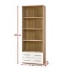 Bibliotecă Lima REG3, structură modernă, PAL laminat lucios, 77x40x200 cm, alb-Sonoma picture - 2