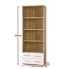Bibliotecă Lima REG3, structură modernă, PAL laminat lucios, 77x40x200 cm, alb-Sonoma picture - 2