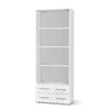 Bibliotecă Lima REG3, design practic, PAL laminat lucios, 77x40x200 cm, alb picture - 1