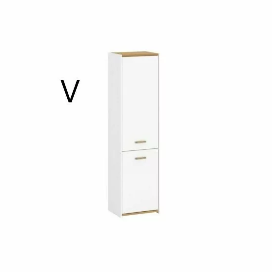 Set living Adam, mobilier modular, PAL melaminat, dimensiuni variabile, alb și stejar votan picture - 16