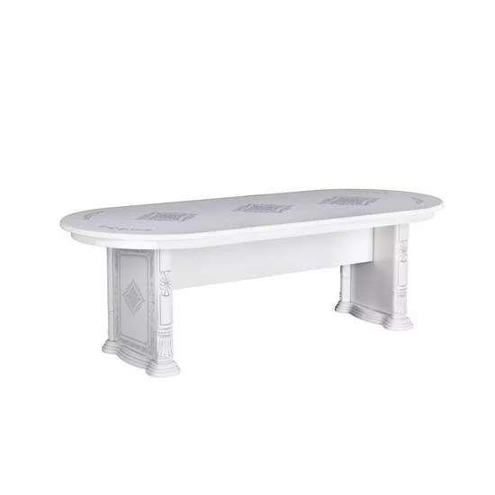 Set living Chicago, din PAL de 18 mm, cu masă fixă și scaune, culoare alb picture - 7