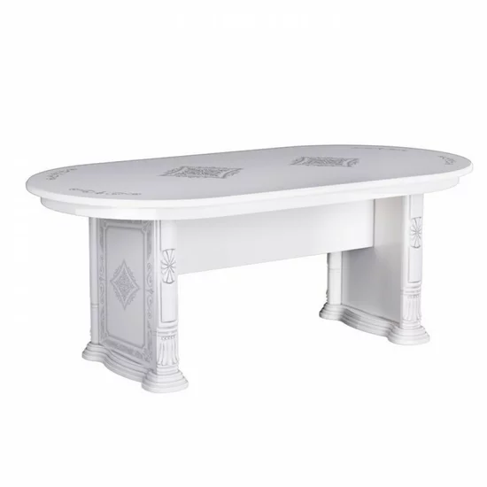 Set living Chicago, din PAL de 18 mm, cu masă fixă și scaune, culoare alb picture - 6