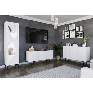 Living Fantasy, set modular living, dulapuri, vitrină și spații depozitare, structură PAL melaminat + MDF, 350x175x41.5 cm, personalizabil