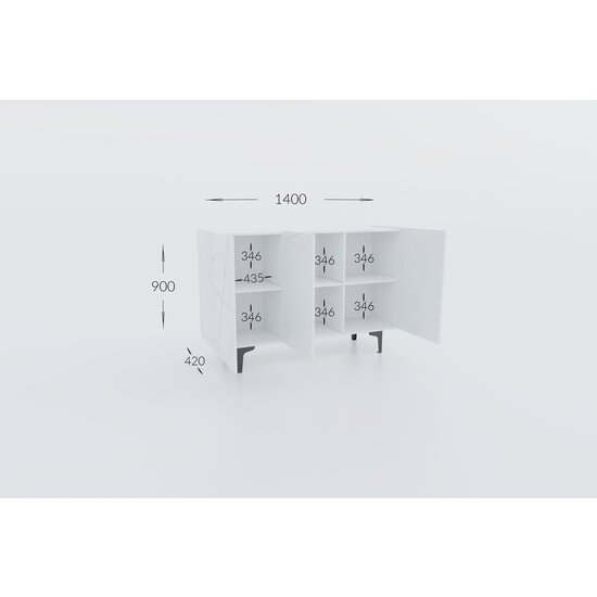 Living Fantasy, set modular living, dulapuri, vitrină și spații depozitare, structură PAL melaminat + MDF, 350x175x41.5 cm, personalizabil picture - 5