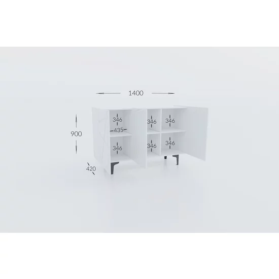 Living Fantasy, set modular living, dulapuri, vitrină și spații depozitare, structură PAL melaminat + MDF, 350x175x41.5 cm, personalizabil picture - 5