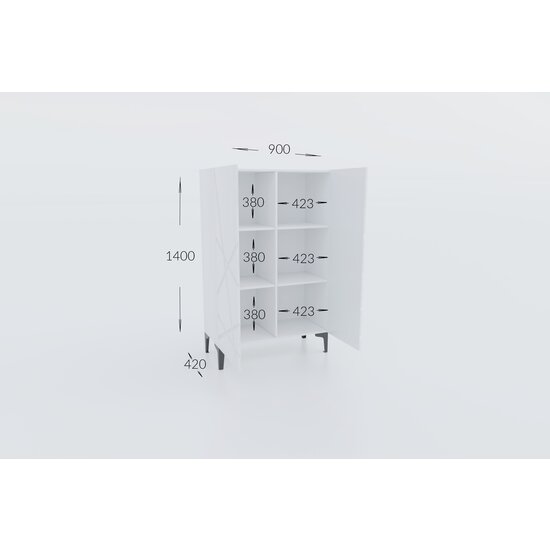 Living Fantasy, set modular living, dulapuri, vitrină și spații depozitare, structură PAL melaminat + MDF, 350x175x41.5 cm, personalizabil picture - 14