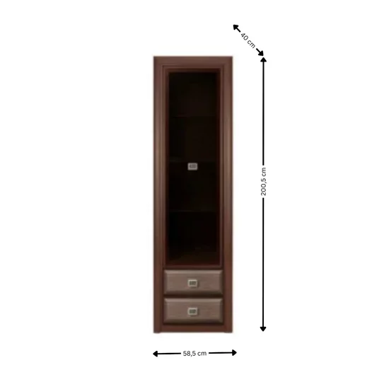 Living Koen, set complet cu vitrine, comode și etajere incluse, design modern și funcțional, PAL melaminat rezistent, finisaj stejar natural picture - 3