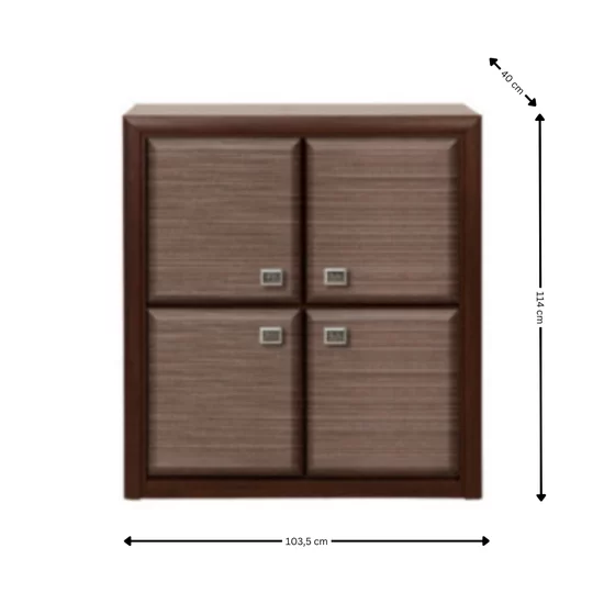 Living Koen, set complet cu vitrine, comode și etajere incluse, design modern și funcțional, PAL melaminat rezistent, finisaj stejar natural picture - 4