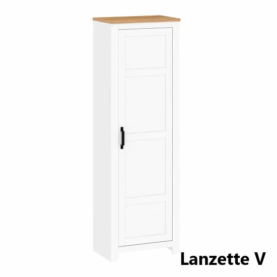 Living Lanzette, Set Mobilier Modern, PAL Melaminat, Alb cu Lemn Natur picture - 7