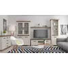 Living Marsel, Set Modular Cu Vitrină, Comodă RTV, Rafturi Și Spații Depozitare, MDF/PAL, Alb Frasin picture - 5