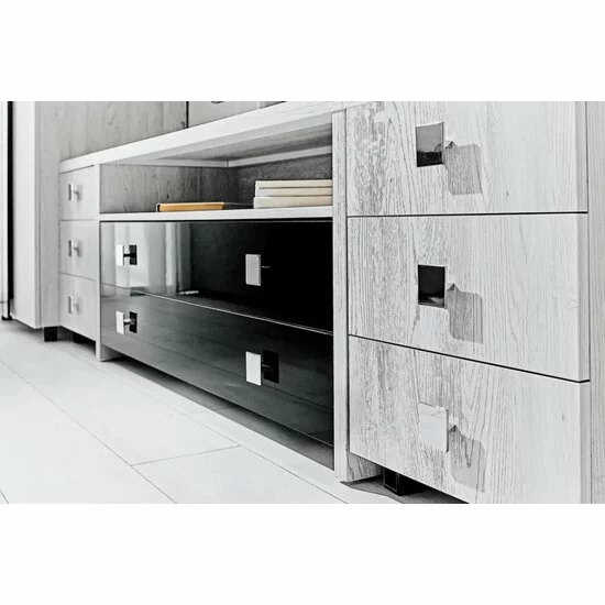 Set living Oscar modular cu 7 module, PAL melaminat și mânere MDF, alb samoa picture - 3