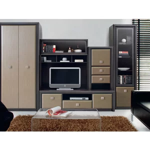 Living Petio, Set Mobilier Complet Cu Spații Depozitare, MDF/PAL, 310x52x200 cm, Wenge