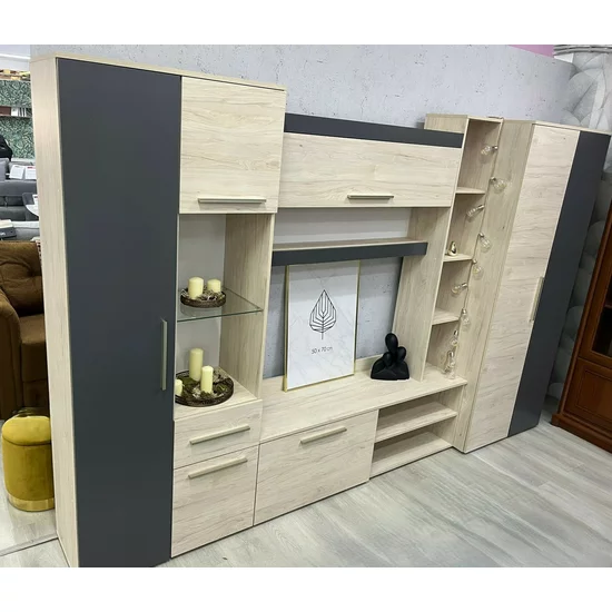 Living Royal, PAL melaminat, 310x50x200 cm, Sonoma/Grafit picture - 4