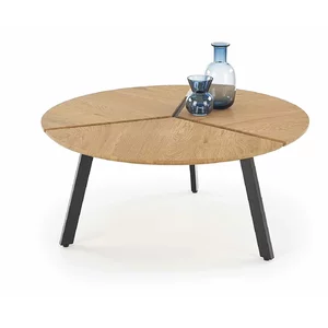 Măsuță cafea Luana rotundă, design minimalist și elegant, MDF laminat, 86x40 cm, stejar