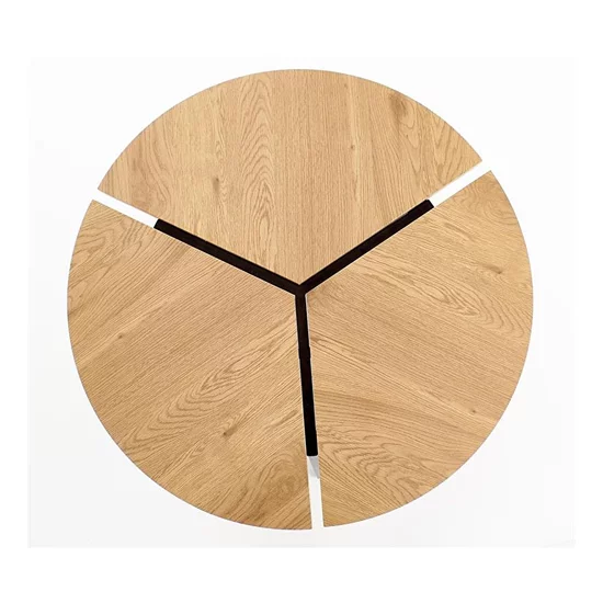 Măsuță cafea Luana rotundă, design minimalist și elegant, MDF laminat, 86x40 cm, stejar picture - 3