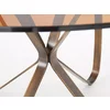 Masă Lungo rotundă, blat din sticlă securizată și picioare metalice, sticlă și oțel vopsit, 120x76 cm, maro/auriu antic picture - 4
