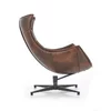 Fotoliu Luxor, spătar ergonomic și design modern, piele și oțel inoxidabil, 86x84x96 cm, maro picture - 3