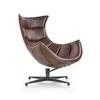 Fotoliu Luxor, spătar ergonomic și design modern, piele și oțel inoxidabil, 86x84x96 cm, maro picture - 1