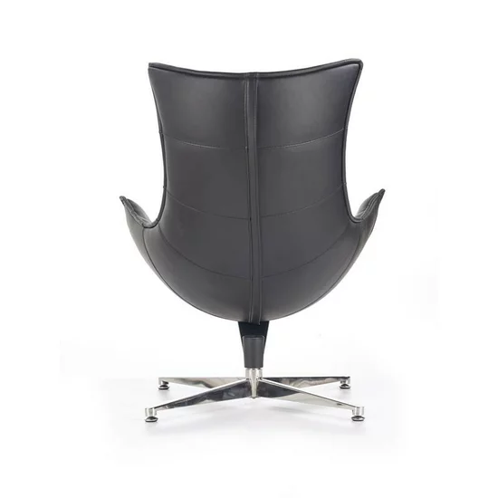 Fotoliu Luxor, spătar ergonomic și design modern, piele și oțel inoxidabil, 86x84x96 cm, negru picture - 5