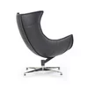 Fotoliu Luxor, spătar ergonomic și design modern, piele și oțel inoxidabil, 86x84x96 cm, negru picture - 4