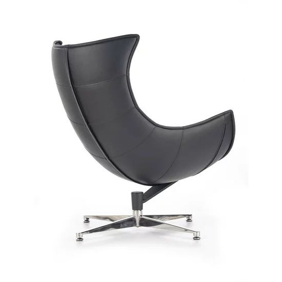 Fotoliu Luxor, spătar ergonomic și design modern, piele și oțel inoxidabil, 86x84x96 cm, negru picture - 4