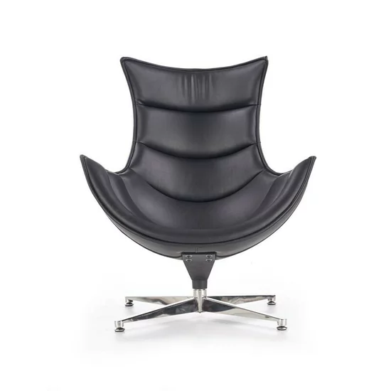 Fotoliu Luxor, spătar ergonomic și design modern, piele și oțel inoxidabil, 86x84x96 cm, negru picture - 2