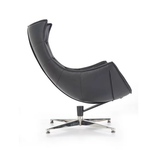 Fotoliu Luxor, spătar ergonomic și design modern, piele și oțel inoxidabil, 86x84x96 cm, negru picture - 3