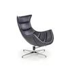 Fotoliu Luxor, spătar ergonomic și design modern, piele și oțel inoxidabil, 86x84x96 cm, negru picture - 1