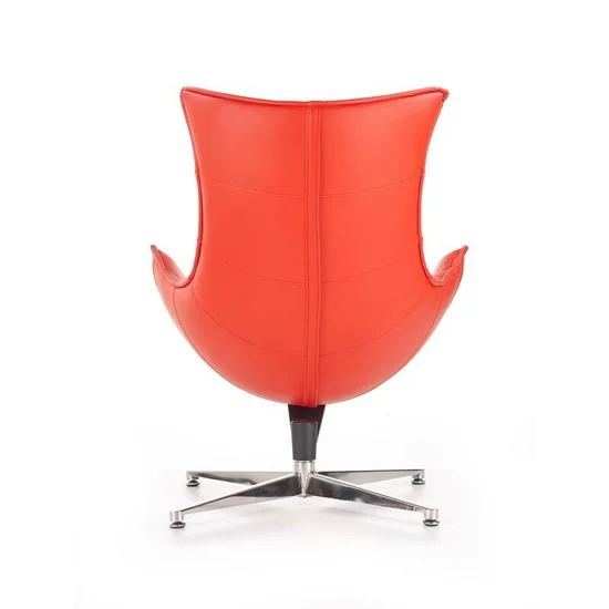Fotoliu Luxor, spătar ergonomic și design modern, piele și oțel inoxidabil, 86x84x96 cm, roșu picture - 5