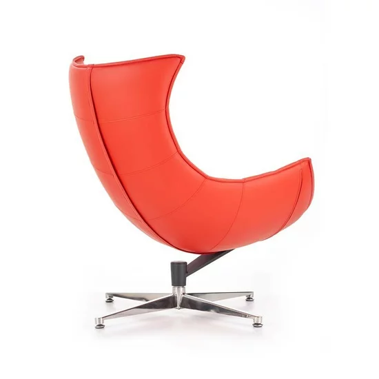 Fotoliu Luxor, spătar ergonomic și design modern, piele și oțel inoxidabil, 86x84x96 cm, roșu picture - 4