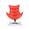 Fotoliu Luxor, spătar ergonomic și design modern, piele și oțel inoxidabil, 86x84x96 cm, roșu picture - 2