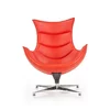 Fotoliu Luxor, spătar ergonomic și design modern, piele și oțel inoxidabil, 86x84x96 cm, roșu picture - 2