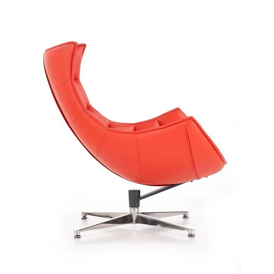 Fotoliu Luxor, spătar ergonomic și design modern, piele și oțel inoxidabil, 86x84x96 cm, roșu picture - 3