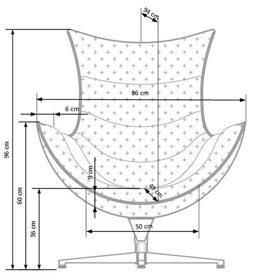 Fotoliu Luxor, spătar ergonomic și design modern, piele și oțel inoxidabil, 86x84x96 cm, roșu picture - 6