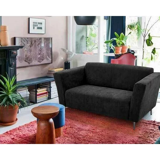 Canapea fixă 2 locuri Macon, lemn masiv fag + spumă poliuretanică, stofă premium, gri picture - 2