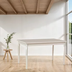 Masă Alba 5 Extensibilă, PAL Laminat și Cadru Lemn, 140/180x80x78 cm, Cashmere