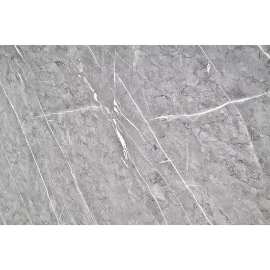 Masă Bonello rotundă, blat MDF marmură gri, structură oțel cromat auriu, diametru 120x76 cm, gri/auriu picture - 5