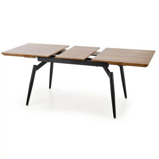 Masă Cambell extensibilă, cu blat din MDF laminat și cadru metalic, 140-180x80x74 cm, stejar/negru picture - 5