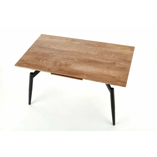 Masă Cambell extensibilă, cu blat din MDF laminat și cadru metalic, 140-180x80x74 cm, stejar/negru picture - 6