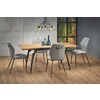 Masă Cambell extensibilă, cu blat din MDF laminat și cadru metalic, 140-180x80x74 cm, stejar/negru picture - 2