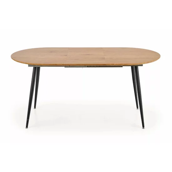 Masă Colorado extensibilă cu blat MDF furniruit și picioare metalice, 120-160x80x74 cm, stejar/negru picture - 4
