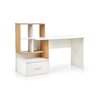 Masă de birou Grosso, spațiu pentru depozitare și rafturi integrate, PAL melaminat, 149x50x105 cm, alb picture - 5