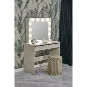 Masă de toaletă Hollywood 2, design modern, blat lemn furniruit, spațiu depozitare integrat, 94x43x140 cm, personalizabil