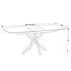Masă extensibilă Filis, blat MDF alb lucios, bază metalică, 145/185x90x76 cm, Marmo Super Mat picture - 8