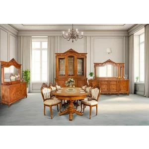 Masă extensibilă Principesa, blat MDF furniruit + picioare oțel, dimensiune 230-307x115x80 cm, nuc/negru