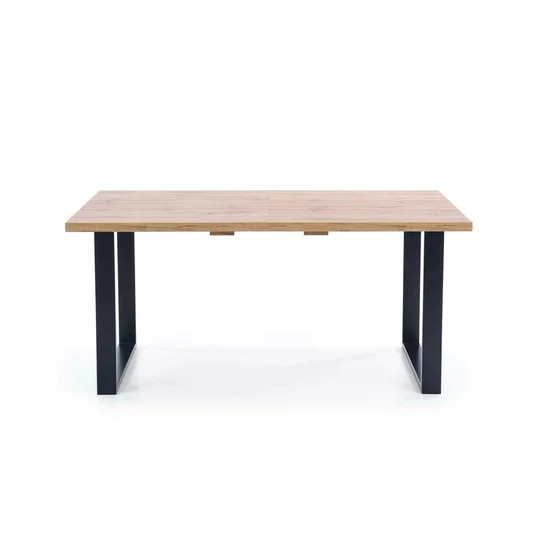 Masă Venom extensibilă cu blat furniruit și margini ABS, structură metalică, 135-185x90x74 cm, stejar/negru picture - 3