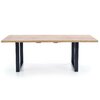 Masă Venom extensibilă cu blat furniruit și margini ABS, structură metalică, 135-185x90x74 cm, stejar/negru picture - 4