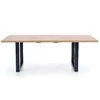 Masă Venom extensibilă cu blat furniruit și margini ABS, structură metalică, 135-185x90x74 cm, stejar/negru picture - 4